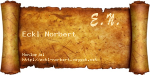 Eckl Norbert névjegykártya